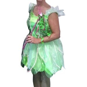 Halloween Tinkerbell Fairy Costume Shoes Wand Peter Pan Fly Soar Trick or Treat